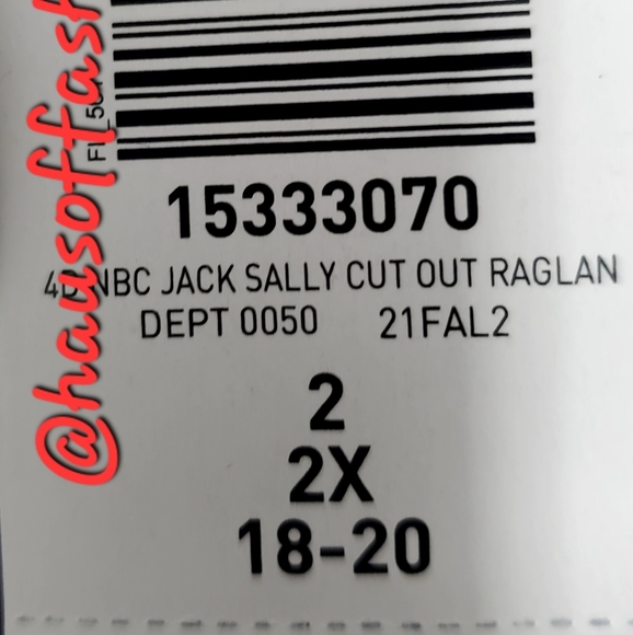 TORRID NMBC Jack Skellington & Sally Patches Choker Neck Raglan Top! NWT! - Picture 6 of 7